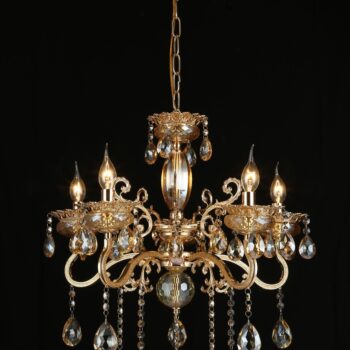 Pendente em Metal Dourado com Cristal 50×50CM - SINDORA DCD00479-5