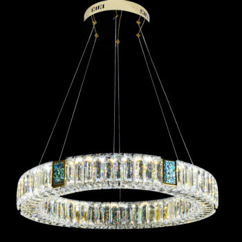 Pendente em Inox com Cristais Champagne 60CM - SINDORA DCD00753