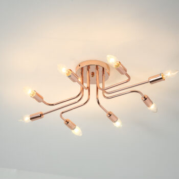 Plafon em Metal Rosé 78×56×16CM - SINDORA DCX01321-8-E14